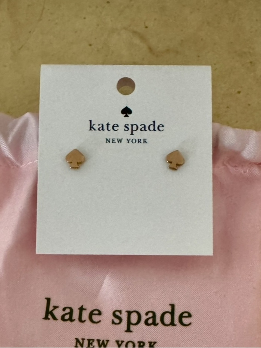 Kate Spade New York Spade Goldtone Stud Earrings New w/dustbag - Picture 6 of 6